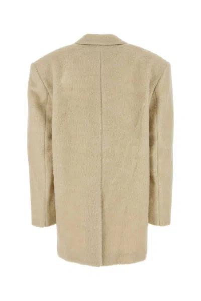 The Andamane Tailored Blend Coat Featuring Notched Lapels In Neutral