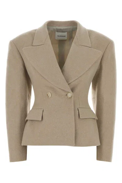 The Andamane Tailored Wool Blazer Structured Shoulders In Neutral