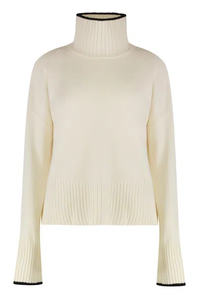 Pinko Falkland Wool And Cashmere Turtleneck Sweater In White
