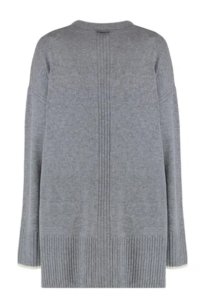 Pinko Cardigan Long À Col V In Gray