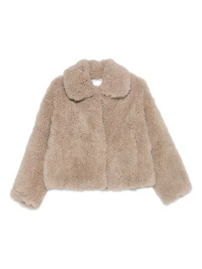 Yves Salomon Teddy-collared Jacket In Multi