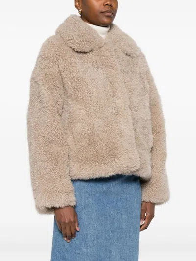 Yves Salomon Teddy-collared Jacket In Multi
