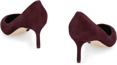 Jimmy Choo 60mm Romy Suede Pointed-toe Pumps In Red
