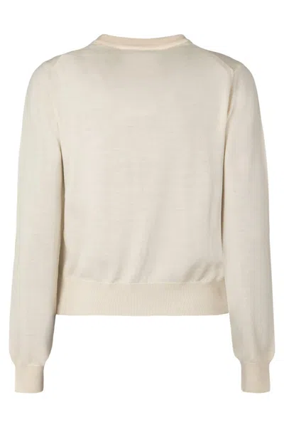 Maison Kitsuné Wool Cardigan In Brown