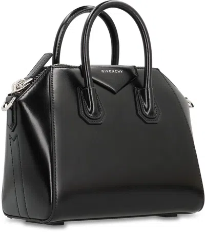 Givenchy Mini Antigona Box Two-way Leather Tote Bag In Black