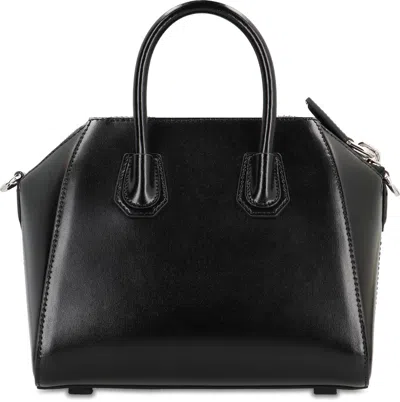 Givenchy Mini Antigona Box Two-way Leather Tote Bag In Black