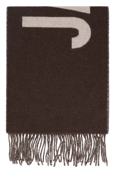 Jacquemus Virgin Wool Scarf In Brown