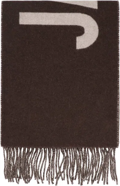 Jacquemus Virgin Wool Scarf In Brown