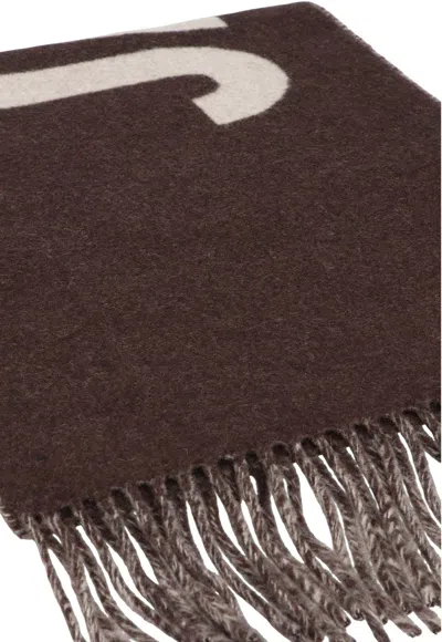 Jacquemus Virgin Wool Scarf In Brown