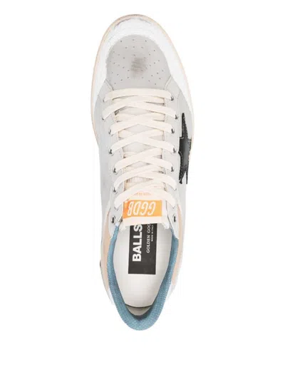 Golden Goose Ballstar Nabuk And Nylon Upper Crack Leather Toe Nylon Tongue Nabuk Star Laminated Heel Leather Spur In Gray