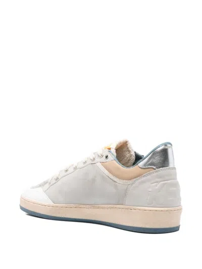 Golden Goose Ballstar Nabuk And Nylon Upper Crack Leather Toe Nylon Tongue Nabuk Star Laminated Heel Leather Spur In Gray