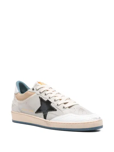 Golden Goose Ballstar Nabuk And Nylon Upper Crack Leather Toe Nylon Tongue Nabuk Star Laminated Heel Leather Spur In Gray