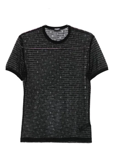 Dsquared2 Logo-print Mesh T-shirt In Black