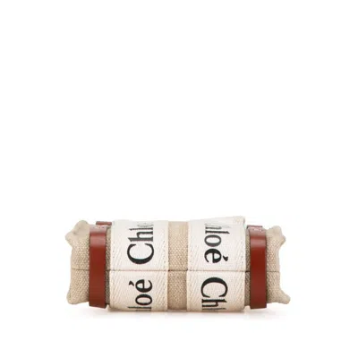 Pre-owned Chloé Beige Canvas Leather Handbag Shoulder Bag ()
