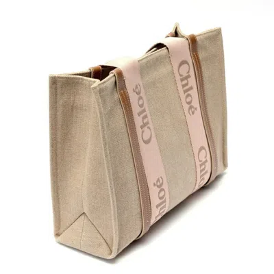 Pre-owned Chloé Beige Canvas Leather Tote Bag ()