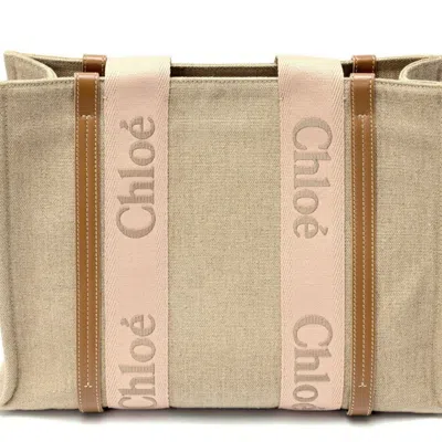 Pre-owned Chloé Beige Canvas Leather Tote Bag ()