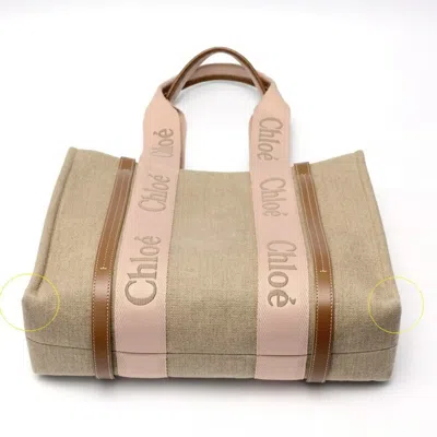 Pre-owned Chloé Beige Canvas Leather Tote Bag ()
