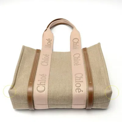 Pre-owned Chloé Beige Canvas Leather Tote Bag ()