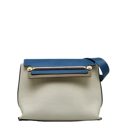 Pre-owned Chloé Black Ivory Navy Leather Shoulder Bag ()