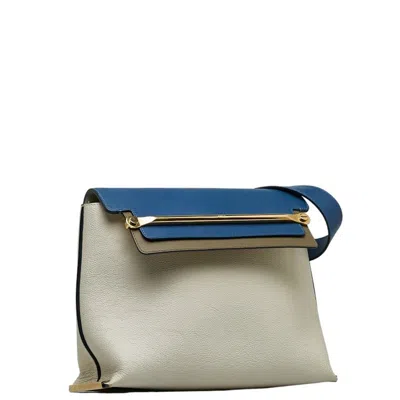 Pre-owned Chloé Black Ivory Navy Leather Shoulder Bag ()