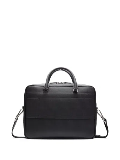Bally Double-handle Leather Briefcase In Black