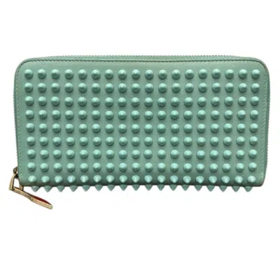 Pre-owned Christian Louboutin Light Blue Leather Long Wallet (bi-fold) ()