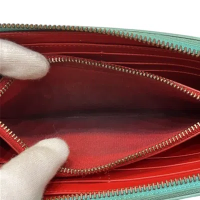 Pre-owned Christian Louboutin Light Blue Leather Long Wallet (bi-fold) ()