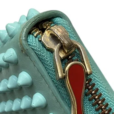 Pre-owned Christian Louboutin Light Blue Leather Long Wallet (bi-fold) ()