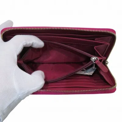 Pre-owned Coach Pink Leather Long Wallet (bi-fold) ()