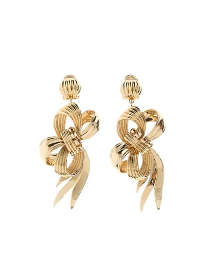 Miu Miu Bow-shaped Earrings In Gold