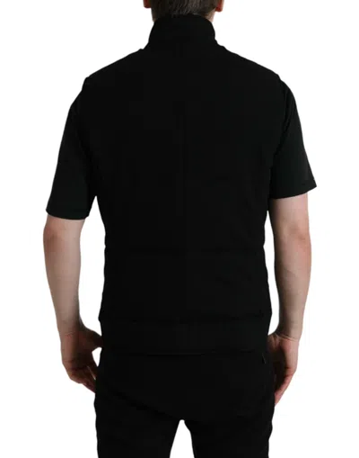 Dolce & Gabbana Black Rayon Buttoned Vest Logo Jacket In Black