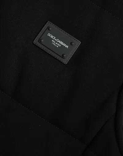 Dolce & Gabbana Black Rayon Buttoned Vest Logo Jacket In Black