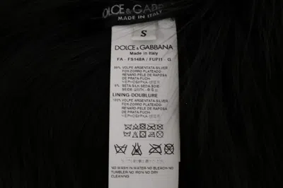 Dolce & Gabbana Black Silver Fox Fur Scarf In Black