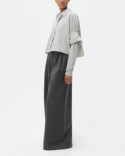 Twp Next Ex Shirt In Dancing Striped Cotton Shirting In White
