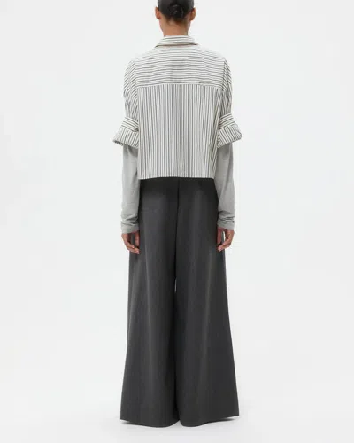 Twp Next Ex Shirt In Dancing Striped Cotton Shirting In White