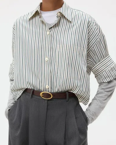 Twp Next Ex Shirt In Dancing Striped Cotton Shirting In White