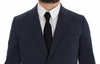 Dolce & Gabbana Blue Cotton Stretch Casual Blazer In Blue