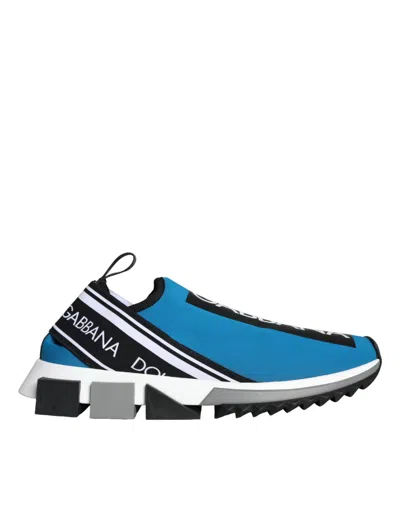 Pre-owned Dolce & Gabbana Blue Logo Low Top Sorrento Men Sneakers Men's Shoes () In Multi
