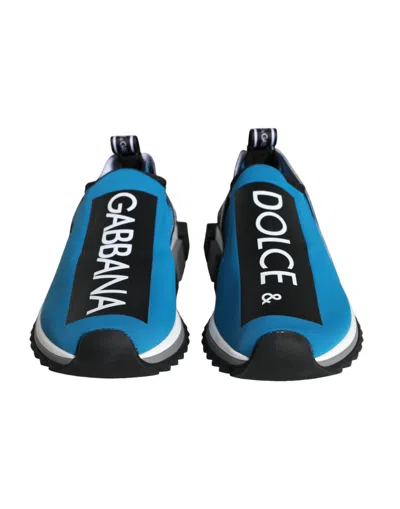 Pre-owned Dolce & Gabbana Blue Logo Low Top Sorrento Men Sneakers Men's Shoes () In Multi