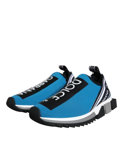 Pre-owned Dolce & Gabbana Blue Logo Low Top Sorrento Men Sneakers Men's Shoes () In Multi