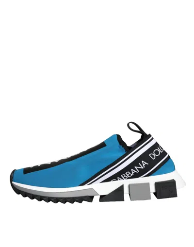 Pre-owned Dolce & Gabbana Blue Logo Low Top Sorrento Men Sneakers Men's Shoes () In Multi