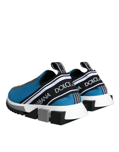 Pre-owned Dolce & Gabbana Blue Logo Low Top Sorrento Men Sneakers Men's Shoes () In Multi