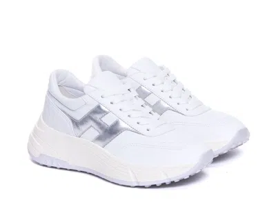 Hogan H669 Lace-up Sneakers With Silver Logo Detail In Multi