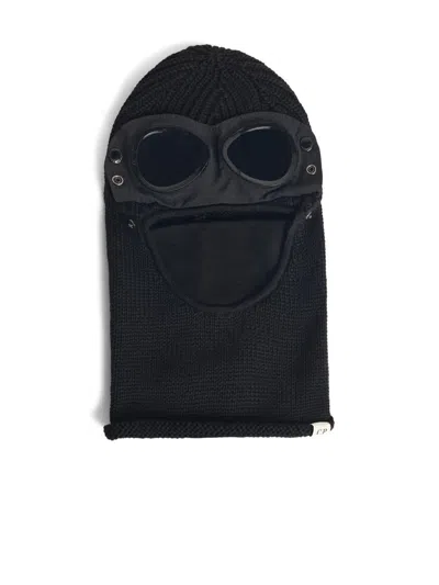 C.p. Company Wool Balaclava Featuring Integrated Goggles In Black