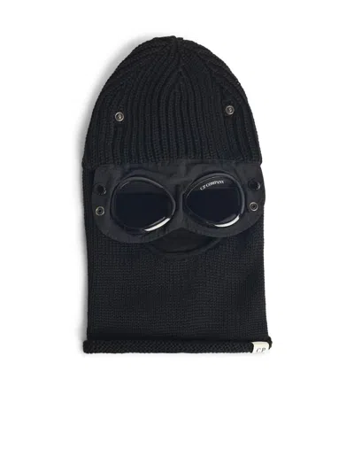 C.p. Company Wool Balaclava Featuring Integrated Goggles In Black