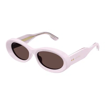 Gucci Oval-frame Sunglasses In Pink