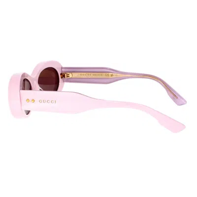 Gucci Oval-frame Sunglasses In Pink