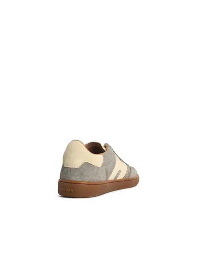 Hogan Suede Sneakers With Rubber Sole And Stitching In Gray