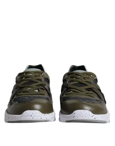 Pre-owned Dolce & Gabbana Multicolor Canvas Leather Low Top Sneaker Men's Shoes ()
