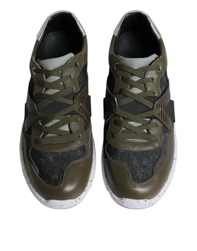 Pre-owned Dolce & Gabbana Multicolor Canvas Leather Low Top Sneaker Men's Shoes ()